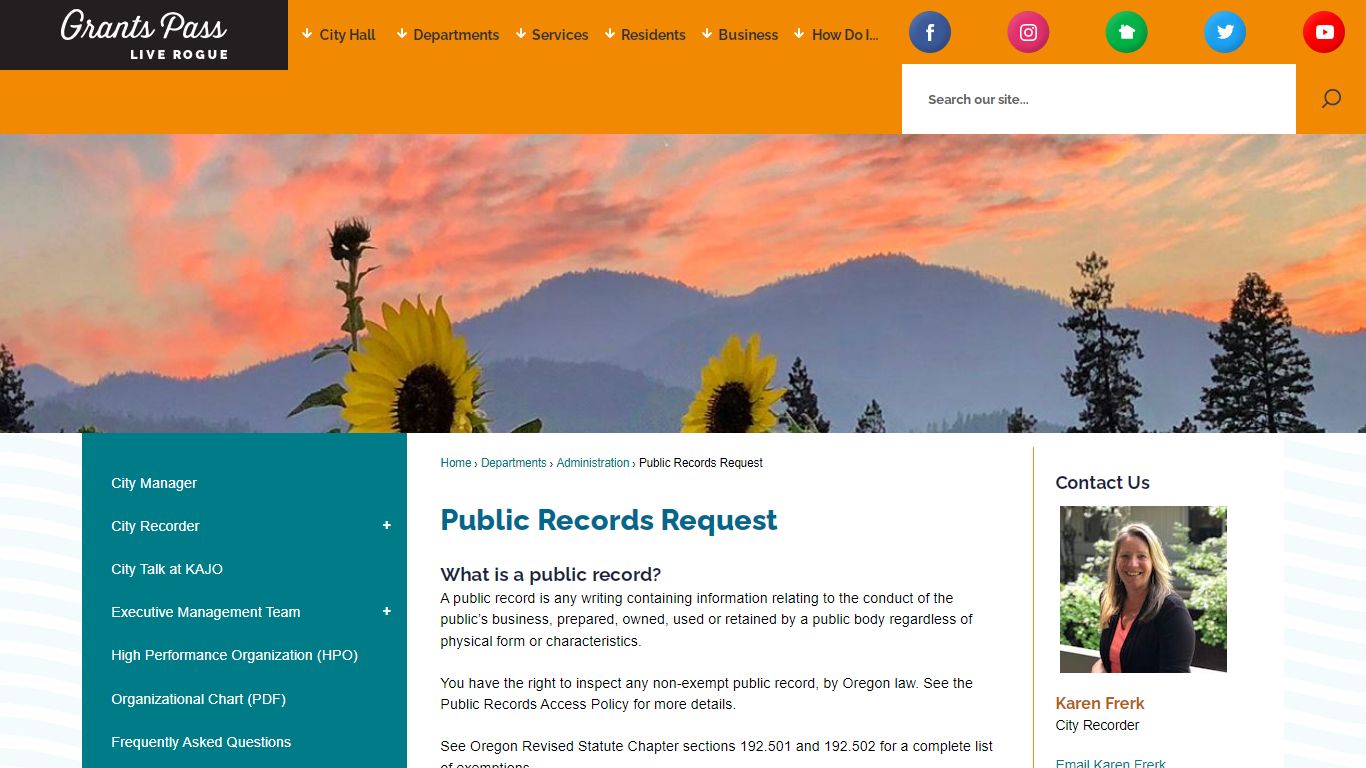 Public Records Request | Grants Pass, OR - Official Website